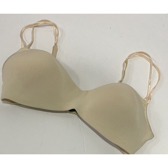 Le Mystere Wireless T shirt Bra Size 34C Beige L'image Collection Smooth cups - Picture 1 of 5
